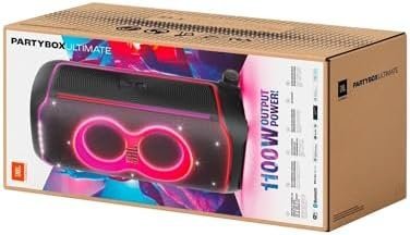 JBL Partybox Ultimate – Multi Purpose Party Speaker, with Wi - fi & Bluetooth Connectivity, Wireless, Lightshow, IPx4 Slashproof, Dual Mic & Guitar Inputs, Handle & Sturdy Wheels, Black - Ezonesglobal - Buy at Wine Coolers Online