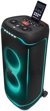 JBL Partybox Ultimate – Multi Purpose Party Speaker, with Wi - fi & Bluetooth Connectivity, Wireless, Lightshow, IPx4 Slashproof, Dual Mic & Guitar Inputs, Handle & Sturdy Wheels, Black - Ezonesglobal - Buy at Wine Coolers Online