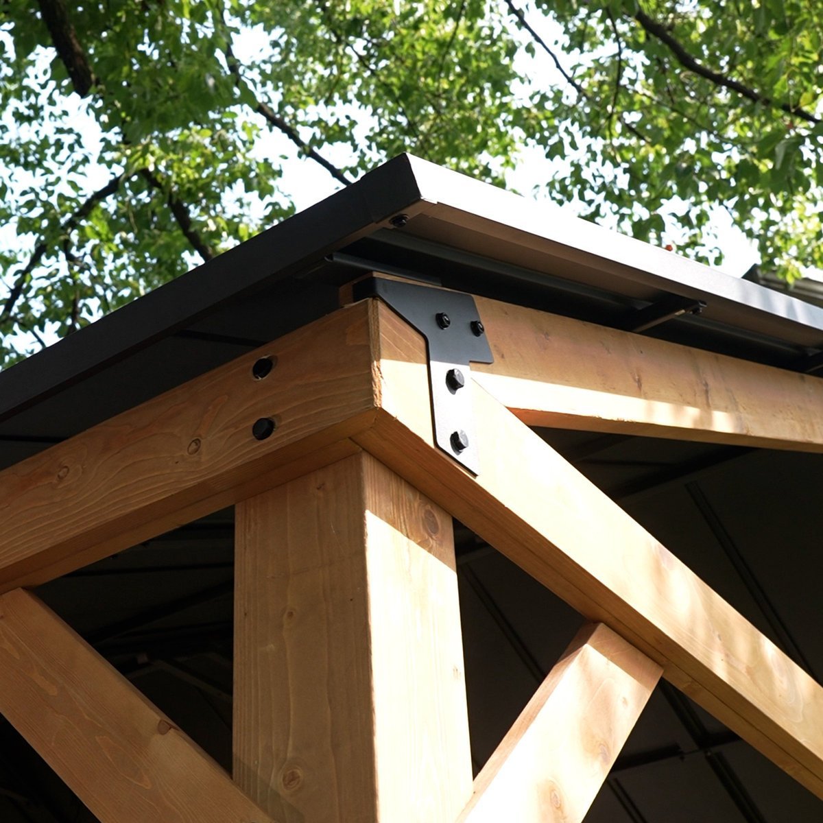 JOYSIDE 15 ft. x 13 ft. Solid Cedar Wood Outdoor Patio Hardtop Gazebo - Ezonesglobal - Buy at Wine Coolers Online
