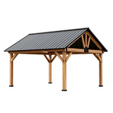JOYSIDE 15 ft. x 13 ft. Solid Cedar Wood Outdoor Patio Hardtop Gazebo - Ezonesglobal - Buy at Wine Coolers Online