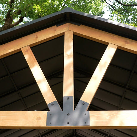 JOYSIDE 15 ft. x 13 ft. Solid Cedar Wood Outdoor Patio Hardtop Gazebo - Ezonesglobal - Buy at Wine Coolers Online