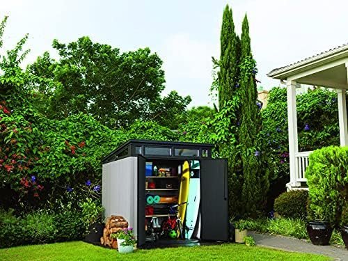 Keter Outdoor Storage Shed, for House, Patio & Yard, Plastic Resin, Artisan, 7×7 Ft, Gray - Ezonesglobal - Buy at Wine Coolers Online