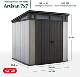 Keter Outdoor Storage Shed, for House, Patio & Yard, Plastic Resin, Artisan, 7×7 Ft, Gray - Ezonesglobal - Buy at Wine Coolers Online
