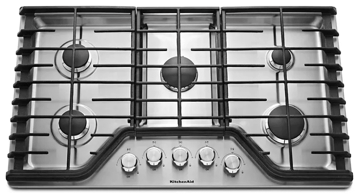 KitchenAid 36″ 5 - Burner Gas Cooktop KCGS356ESS - Ezonesglobal - Buy at Wine Coolers Online