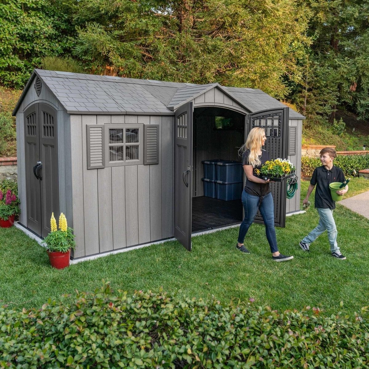 Lifetime 15 Ft X 8 Ft Outdoor Storage Shed – 60318 - Ezonesglobal - Buy at Wine Coolers Online