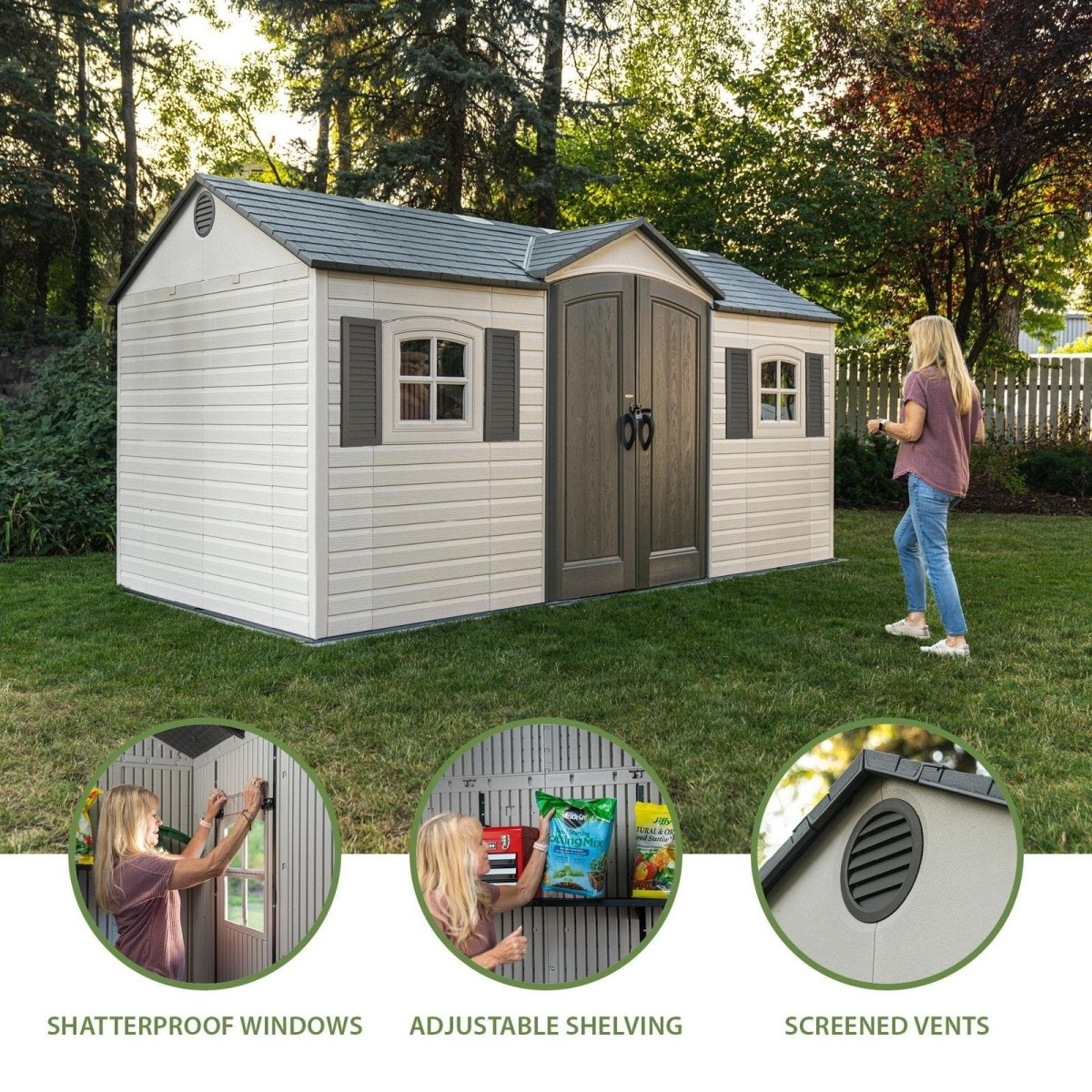 Lifetime Legacy 15 ft x 8 ft Outdoor Storage Shed – 60465 - Ezonesglobal - Buy at Wine Coolers Online