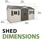 Lifetime Legacy 15×8 Plastic Storage Shed Kit w/ Floor - Ezonesglobal - Buy at Wine Coolers Online
