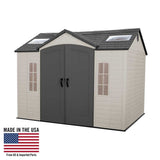Lifetime Lockable Polyethylene Outdoor Storage Shed, 10′ x 8′, Tan & Brown (60005) - Ezonesglobal - Buy at Wine Coolers Online