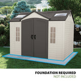 Lifetime Lockable Polyethylene Outdoor Storage Shed, 10′ x 8′, Tan & Brown (60005) - Ezonesglobal - Buy at Wine Coolers Online