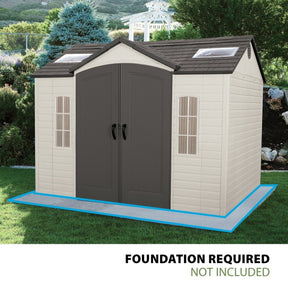 Lifetime Lockable Polyethylene Outdoor Storage Shed, 10′ x 8′, Tan & Brown (60005) - Ezonesglobal - Buy at Wine Coolers Online