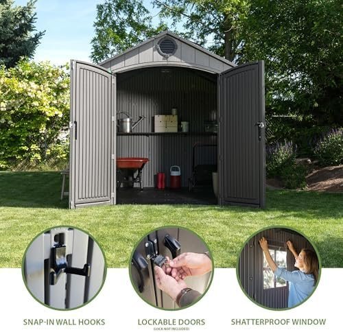 Lifetime Outdoor Storage Shed, 8 x 10 Foot, Gray - Ezonesglobal - Buy at Wine Coolers Online