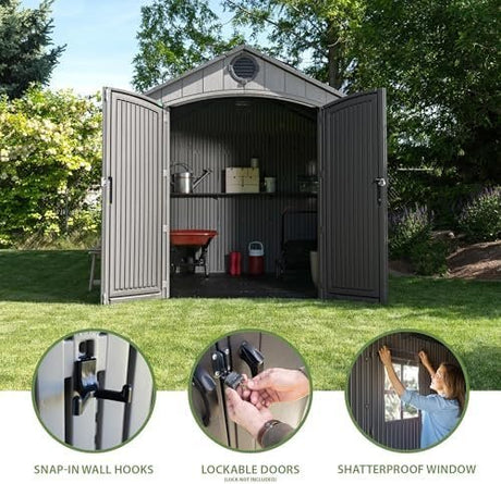 Lifetime Outdoor Storage Shed, 8 x 10 Foot, Gray - Ezonesglobal - Buy at Wine Coolers Online