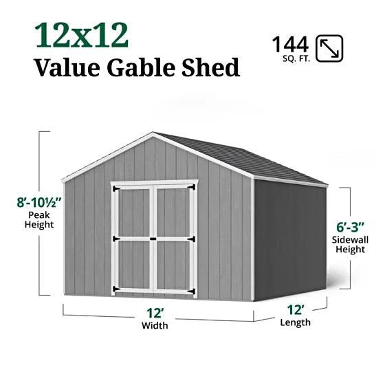 Little Cottage Co. Pre - Cut 12×12 Value Gable Shed Kit - Ezonesglobal - Buy at Wine Coolers Online