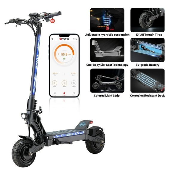M YUME SCOOTER Hawk Dual Motor Electric Scooters for Adults 2400W 43MPH 43Miles Long Rang E - Scooter - Ezonesglobal - Buy at Wine Coolers Online