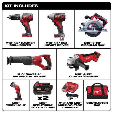 Milwaukee M18 Cordless Lithium - Ion 6 - Tool Combo Kit - Ezonesglobal - Buy at Wine Coolers Online