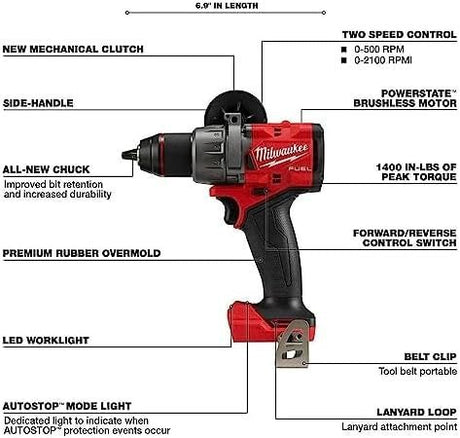 Milwaukee M18 FUEL 18V Lithium - Ion Brushless Cordless Combo Kit with Two 5.0 Ah Batteries, 1 Charger, 2 Tool Bags (7 - Tool) - Ezonesglobal - Buy at Wine Coolers Online