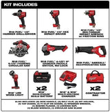 Milwaukee M18 FUEL 18V Lithium - Ion Brushless Cordless Combo Kit with Two 5.0 Ah Batteries, 1 Charger, 2 Tool Bags (7 - Tool) - Ezonesglobal - Buy at Wine Coolers Online