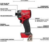 Milwaukee M18 FUEL 18V Lithium - Ion Brushless Cordless Combo Kit with Two 5.0 Ah Batteries, 1 Charger, 2 Tool Bags (7 - Tool) - Ezonesglobal - Buy at Wine Coolers Online