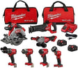 Milwaukee M18 FUEL 18V Lithium - Ion Brushless Cordless Combo Kit with Two 5.0 Ah Batteries, 1 Charger, 2 Tool Bags (7 - Tool) - Ezonesglobal - Buy at Wine Coolers Online