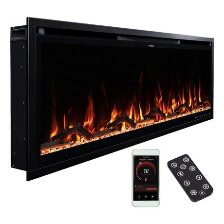 Modern Ember Aerus 50 - in Smart Linear Electric Fireplace - Ezonesglobal - Buy at Wine Coolers Online