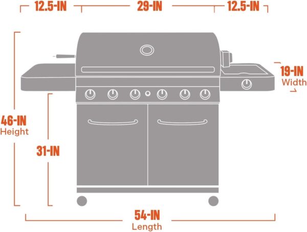 Monument Grills 6 - Burner Propane Gas Grill 77352 - Ezonesglobal - Buy at Wine Coolers Online