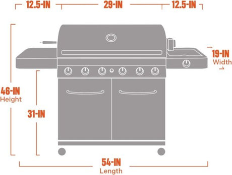 Monument Grills 6 - Burner Propane Gas Grill 77352 - Ezonesglobal - Buy at Wine Coolers Online