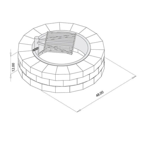 Necessories Wood Burning Fire Pit Kit 48″ w/ Cooking Grate, Concrete in Santa Fe - Ezonesglobal - Buy at Wine Coolers Online