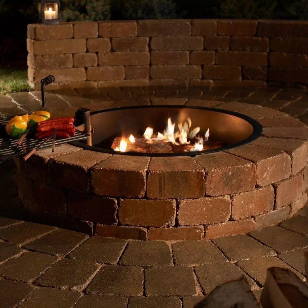 Necessories Wood Burning Fire Pit Kit 48″ w/ Cooking Grate, Concrete in Santa Fe - Ezonesglobal - Buy at Wine Coolers Online