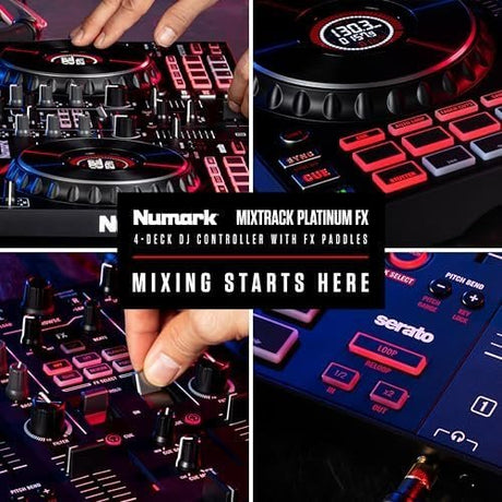 Numark Mixtrack Platinum FX Serato DJ Controller with Jog Wheel Displays, 4 Decks, Mixer, Effects Paddles and (Audio Interface) - Ezonesglobal - Buy at Wine Coolers Online