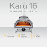 Ooni Karu 16 Multi - Fuel Outdoor Pizza Oven – Wood and Gas Fired Oven – Outdoor Cooking Pizza Oven – Fire and Stonebaked Pizza Oven for Authentic Homemade Pizzas – Dual Fuel Pizza Maker - Ezonesglobal - Buy at Wine Coolers Online