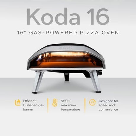 Ooni Koda 16 Natural Gas Pizza Oven – 28mbar Natural Gas Outdoor Oven, Makes 16 Inch Pizzas - Ezonesglobal - Buy at Wine Coolers Online