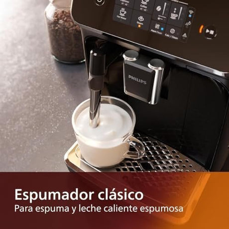 Philips 1200 Series Fully Automatic Espresso Machine, Classic Milk Frother, 2 Coffee Varieties, Intuitive Touch Display, 100% Ceramic Grinder, AquaClean Filter, Aroma Seal, Black (EP1220/04) - Ezonesglobal - Buy at Wine Coolers Online