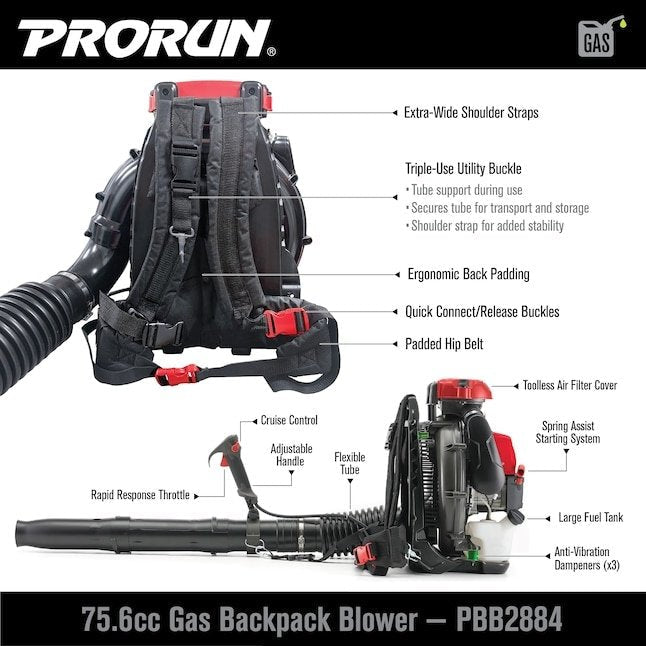 PRORUN PBB2884 Gas Backpack Leaf Blower - Ezonesglobal - Buy at Wine Coolers Online