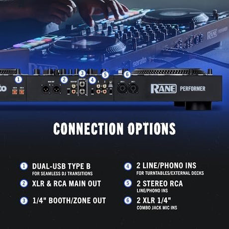 Rane PERFORMER 4 - Channel Motorized DJ Controller, 7″ Platters with Displays, Precision Feel Faders, Stem Split, Advanced FX, Serato DJ Pro Included - Ezonesglobal - Buy at Wine Coolers Online