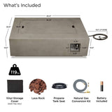 Real Flame Aegean 50″ Rectangle Propane Gas Outdoor Fire Table - Ezonesglobal - Buy at Wine Coolers Online