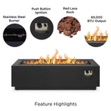 Real Flame Lanesboro Propane or Natural Gas Fire Pit Table - Ezonesglobal - Buy at Wine Coolers Online