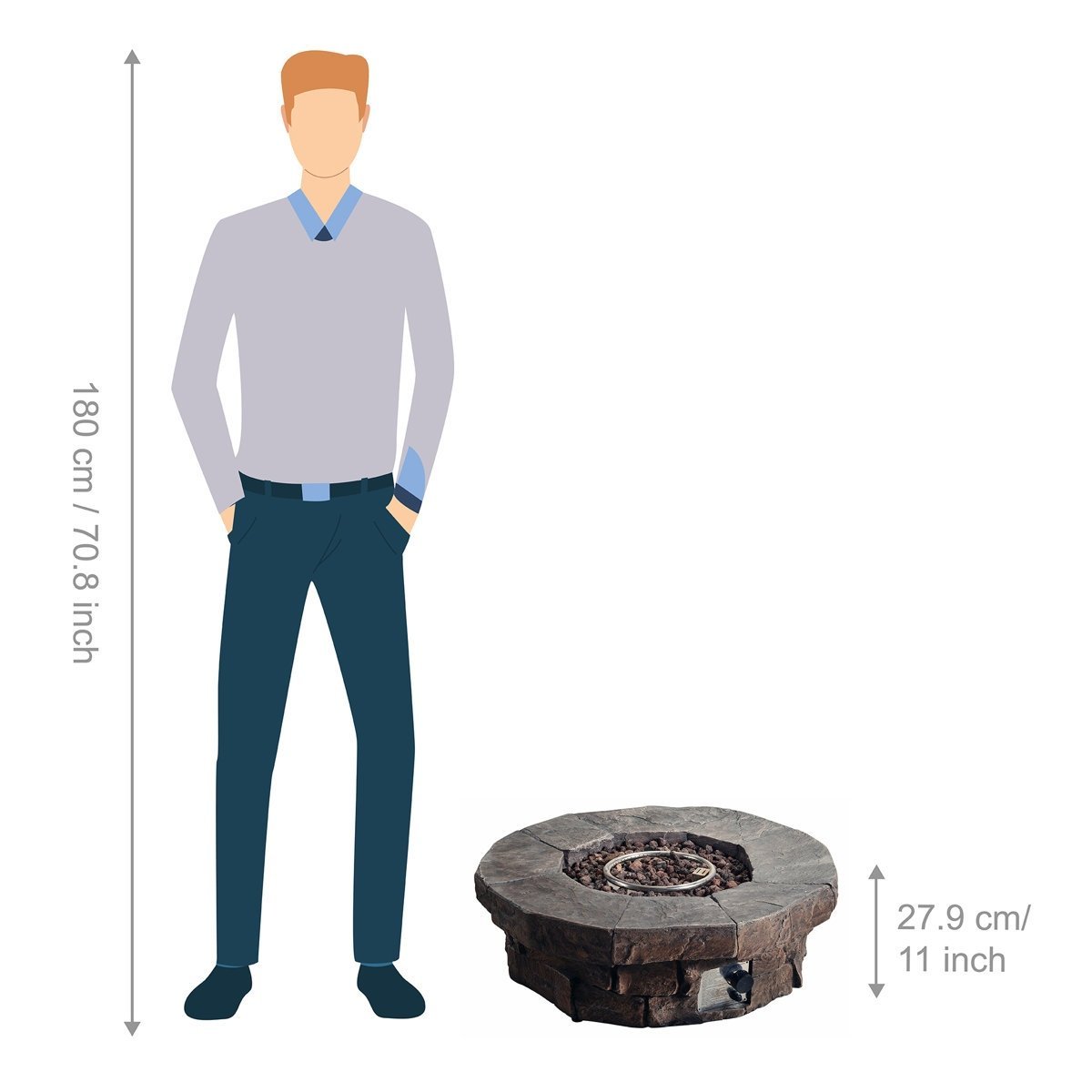 Red Barrel Studio Kimily Propane Outdoor Fire Pit - Ezonesglobal - Buy at Wine Coolers Online