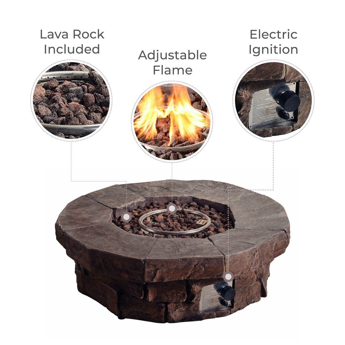 Red Barrel Studio Kimily Propane Outdoor Fire Pit - Ezonesglobal - Buy at Wine Coolers Online