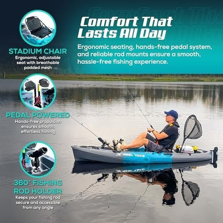 Reel Yaks Raptor Modular Fishing Kayak – 9.5ft Lightweight Sit On Top Kayak for Adults & Youth – Stable & Portable, Ideal Space - Saving Design for Travel – 380lbs Capacity - Ezonesglobal - Buy at Wine Coolers Online