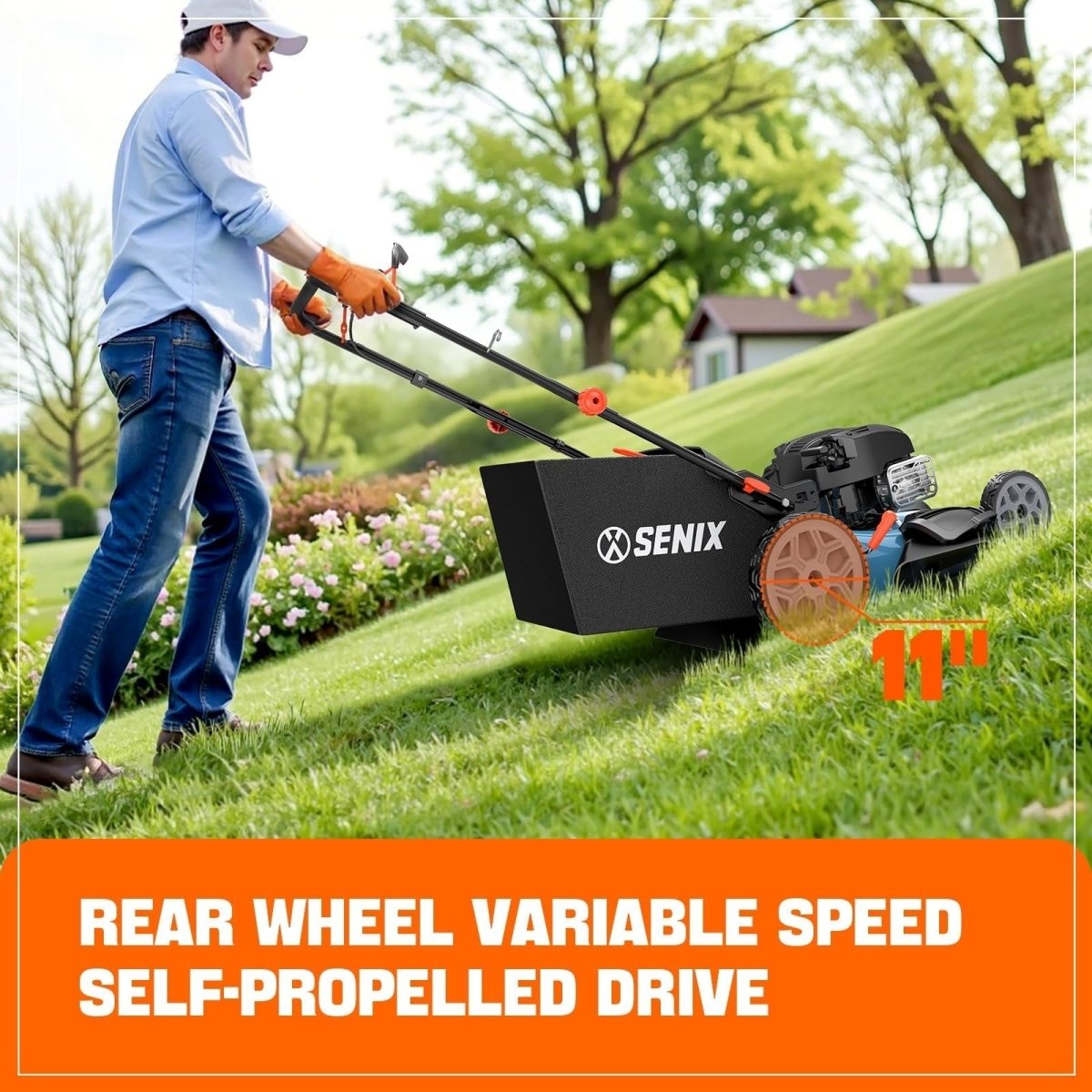 SENIX LSSG - H2 22 - Inch Self Propelled Gas Lawn Mower with 163 cc 4 - Cycle Engine - Ezonesglobal - Buy at Wine Coolers Online