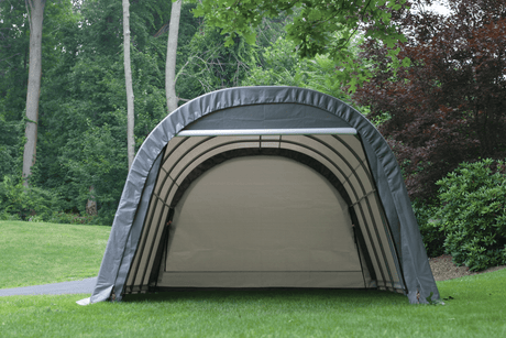 ShelterCoat Custom Round Wind and Snow Rated Shelter, 12 ft. x 20 ft. x 8 ft. Standard PE 9 oz. Gray - Ezonesglobal - Buy at Wine Coolers Online