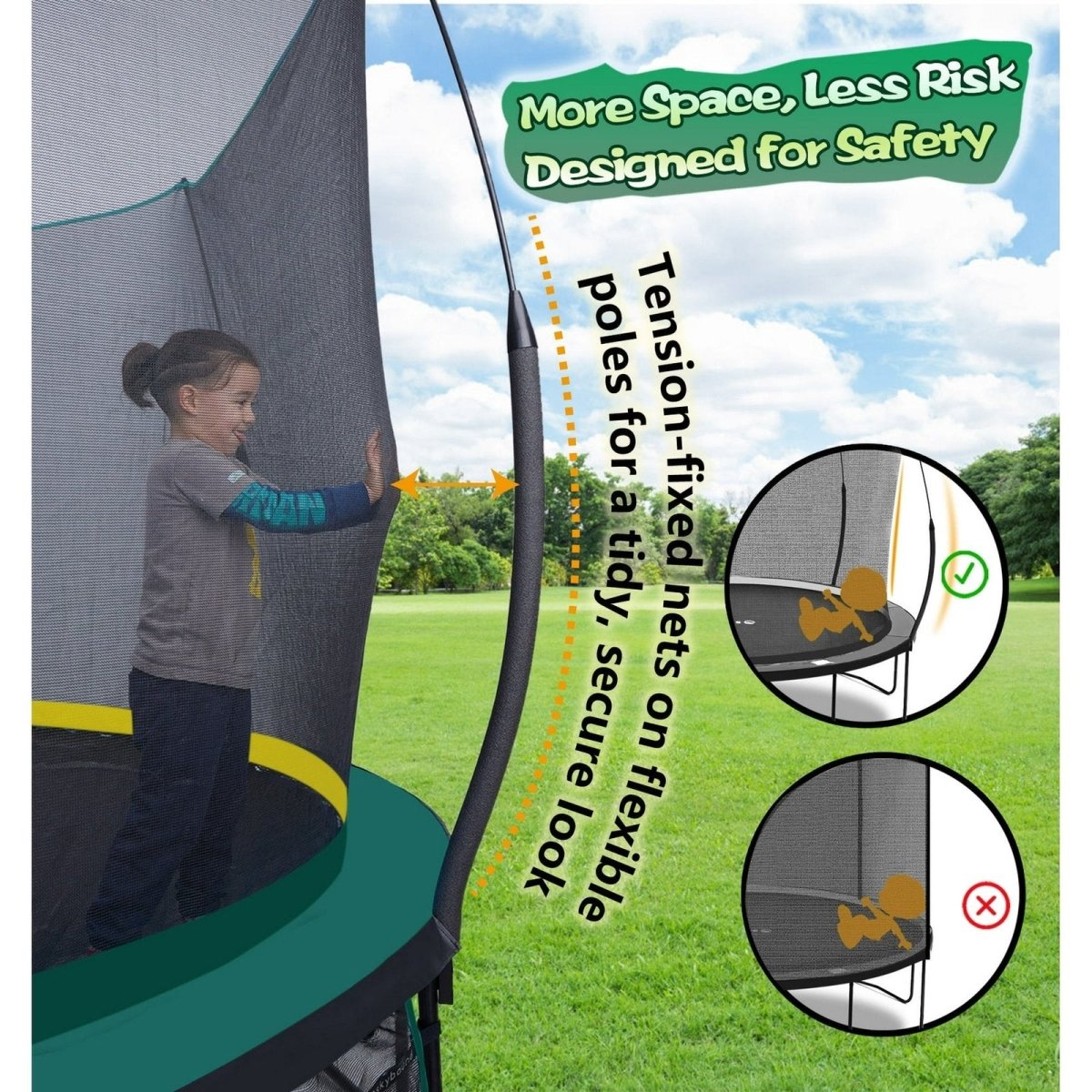 SkyBound 6ft outdoor Trampoline without springs, toddler springless trampoline with net for Kids and Adults, springless Trampoline with Enclosure for Backyard Indoor and Outdoor - Ezonesglobal - Buy at Wine Coolers Online