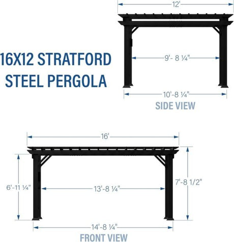 Stratford Traditional Steel Pergola - Ezonesglobal - Buy at Wine Coolers Online