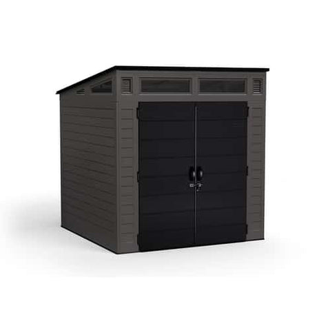 Suncast Modernist 7 ft. x 7 ft. Resin Vertical Pent Storage Shed with Floor Kit - Ezonesglobal - Buy at Wine Coolers Online