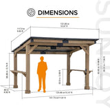 SUNJOY 10 ft. x 12 ft. Matte Black Cedar Framed Wooden Gazebo - Ezonesglobal - Buy at Wine Coolers Online