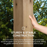 SUNJOY 10 ft. x 12 ft. Matte Black Cedar Framed Wooden Gazebo - Ezonesglobal - Buy at Wine Coolers Online