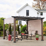 Sunjoy 11 x 11 ft Metal Pergola with Adjustable Tan Garden Shade - Ezonesglobal - Buy at Wine Coolers Online