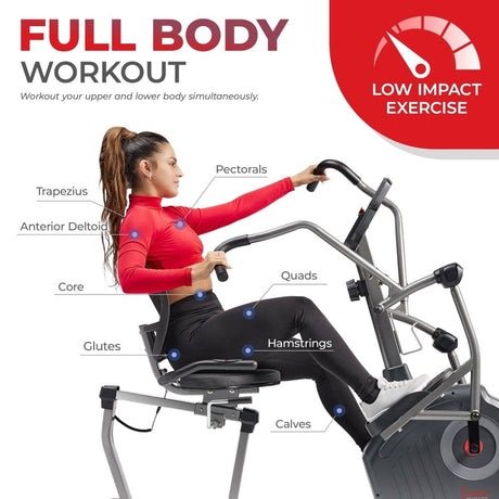 Sunny Health & Fitness Comfy Recumbent Cross Trainer Recumbent Elliptical Bike - Ezonesglobal - Buy at Wine Coolers Online
