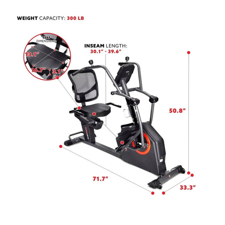 Sunny Health & Fitness Smart Recumbent Cross Trainer Elliptical Exercise Bike - Ezonesglobal - Buy at Wine Coolers Online