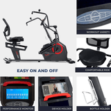 Sunny Health & Fitness Smart Recumbent Cross Trainer Elliptical Exercise Bike – SF - RB4886 SMART - Ezonesglobal - Buy at Wine Coolers Online
